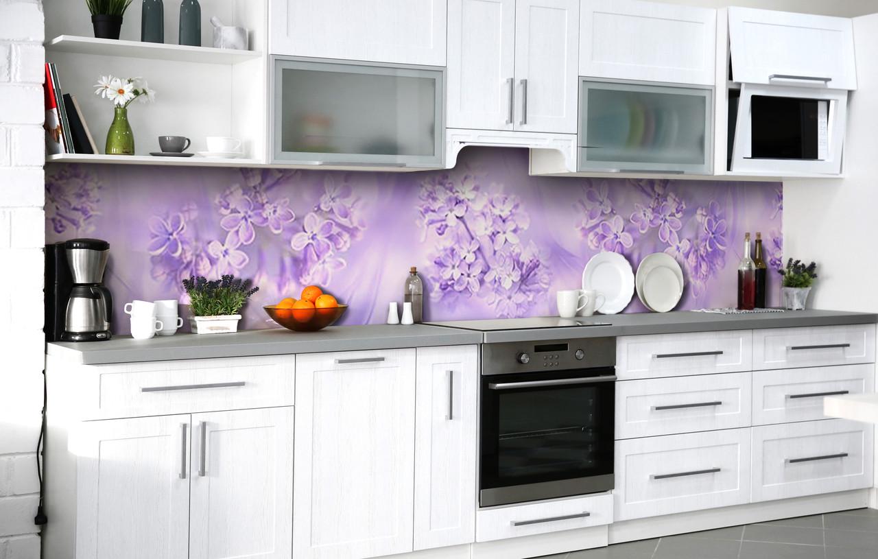 Кухонный фартук Лиловая сирень виниловый самоклеющийся 600х3000 мм Фиолетовый