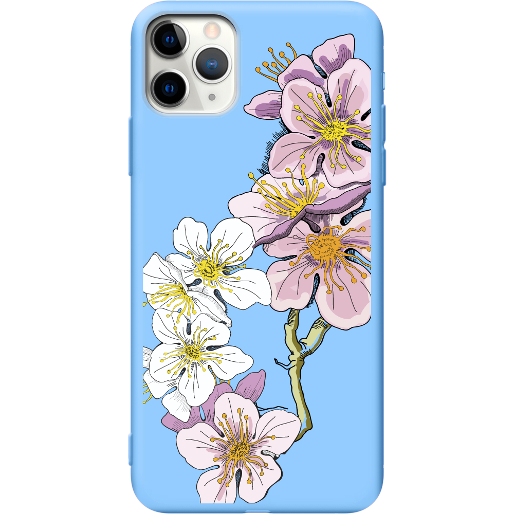 Чехол Boxface iPhone 11 Pro Cherry Blossom Голубой силикон (38189-cc4-43045)