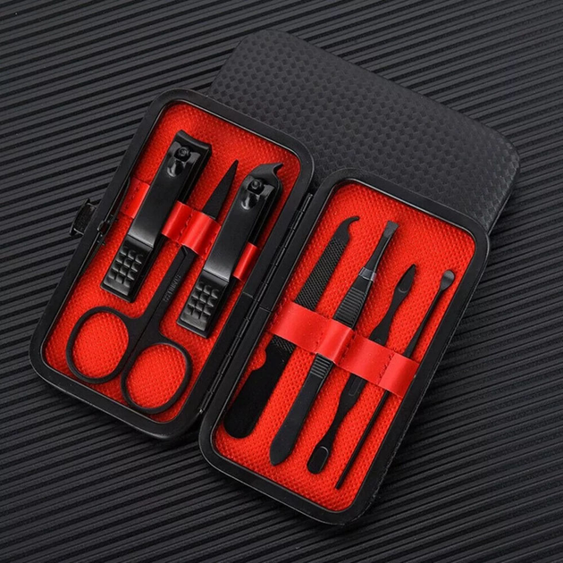 Манікюрний набір М-7 з 7 предметів у кожаному футлярі Чорний (5024456) - фото 2