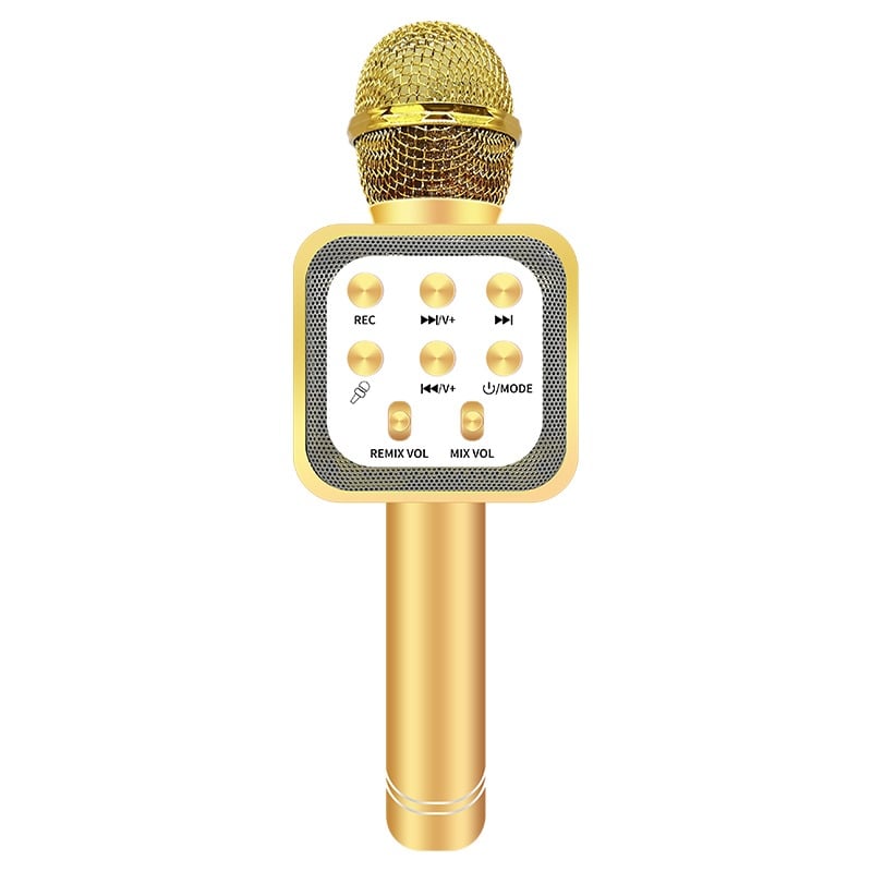 Бездротовий портативний Bluetooth мікрофон караоке Wster WS-1818 Gold - фото 1