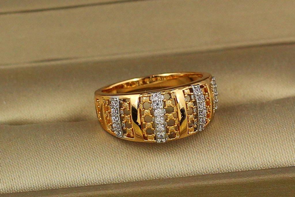 Кольцо Xuping Jewelry с родием чалмы полоски и сеточка р. 17 Золотистый (1502713443)