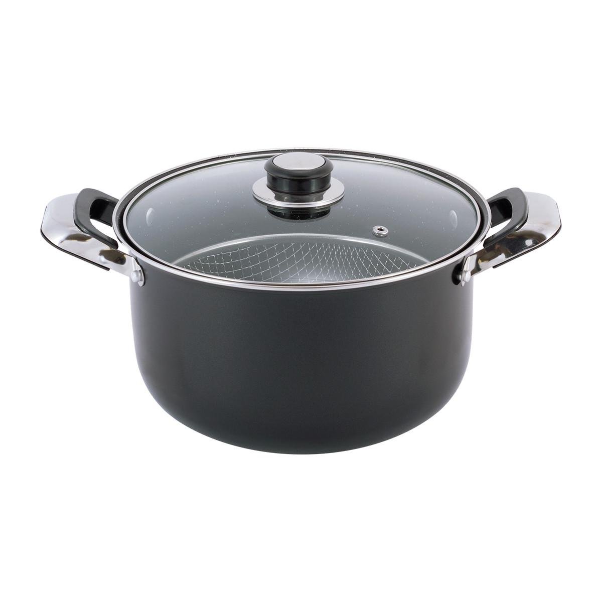 Кастрюля с крышкой Kamille KM-5821 для фритюра из углеродистой стали 4,0 л (1677981340) - фото 5