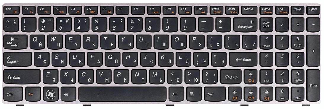 Клавиатура для ноутбука Lenovo IdeaPad Z560/Z565/G570/G770 Black