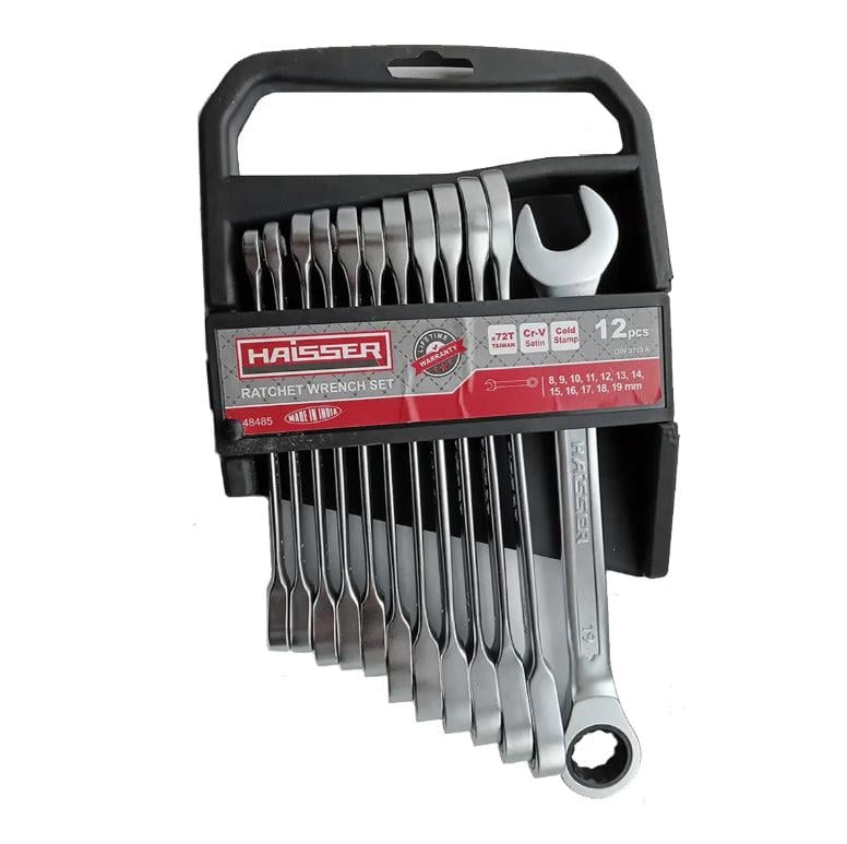 Набор ключей комбинированных с трещоткой Haisser 48485 12 шт. COLD STAMPED (48485)