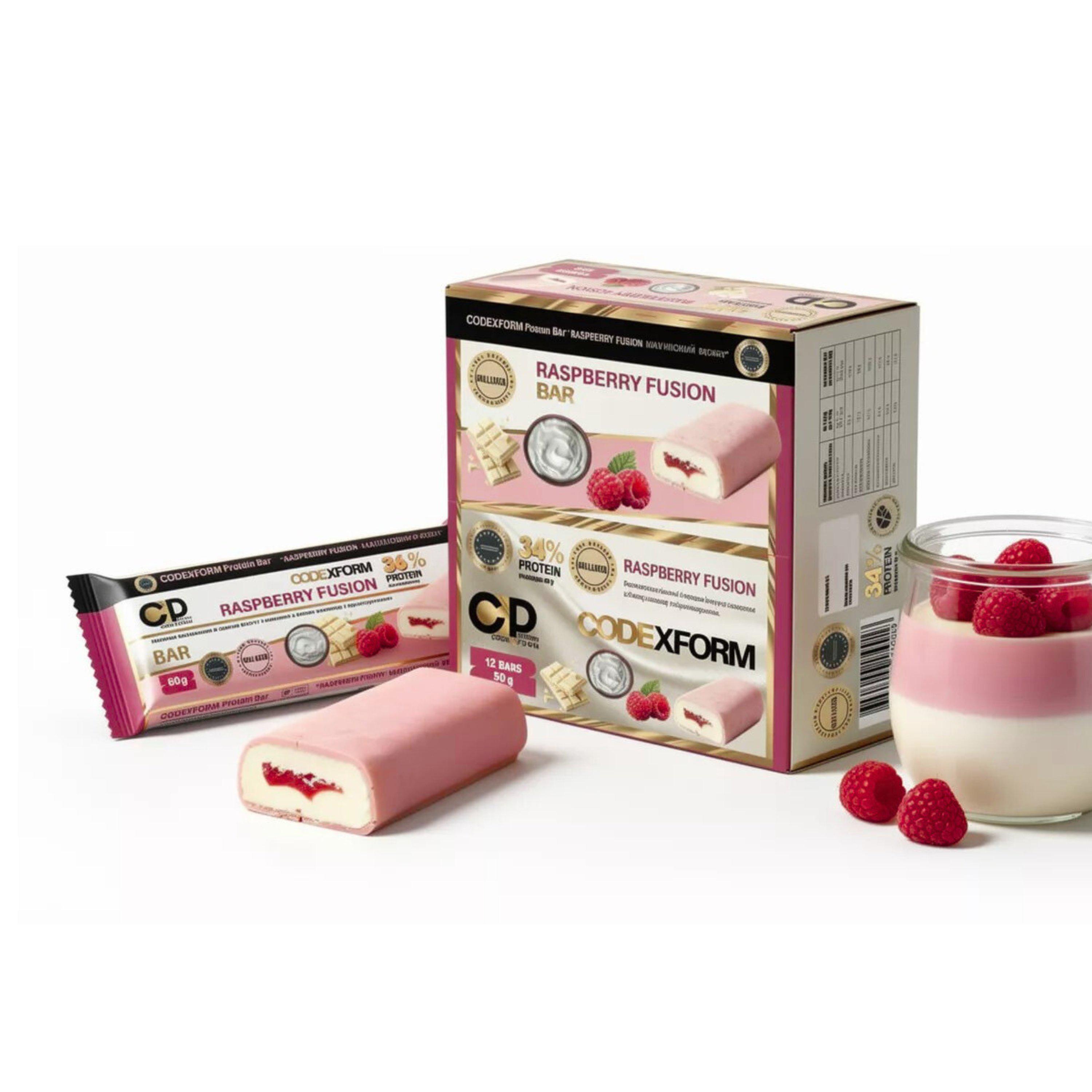 Батончик протеиновый CodeXform Raspberry Fusion 36% протеина без сахара (BAR-FUSION-01) - фото 8