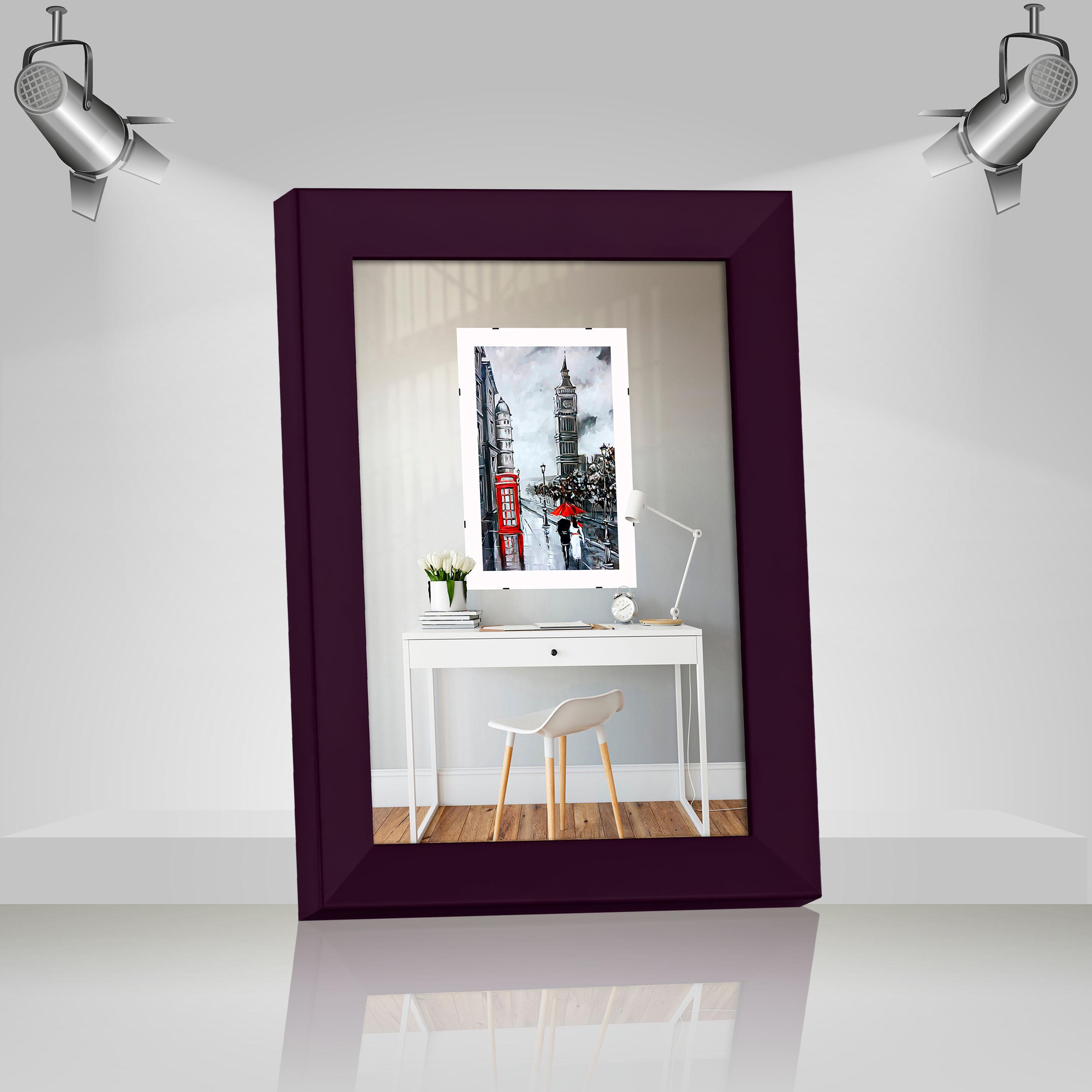 Фоторамка деревянная EmojiFrame 15х21 см А5 AH3322-02 пластиковое стекло 0,8 мм Фиолетовый - фото 2