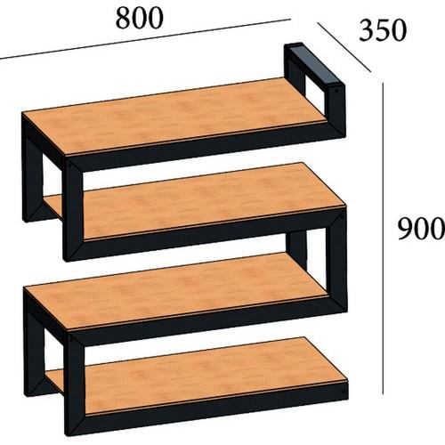 Стеллаж в стиле лофт из металла и ЛДСП 80х35х90 см (15220894) - фото 3