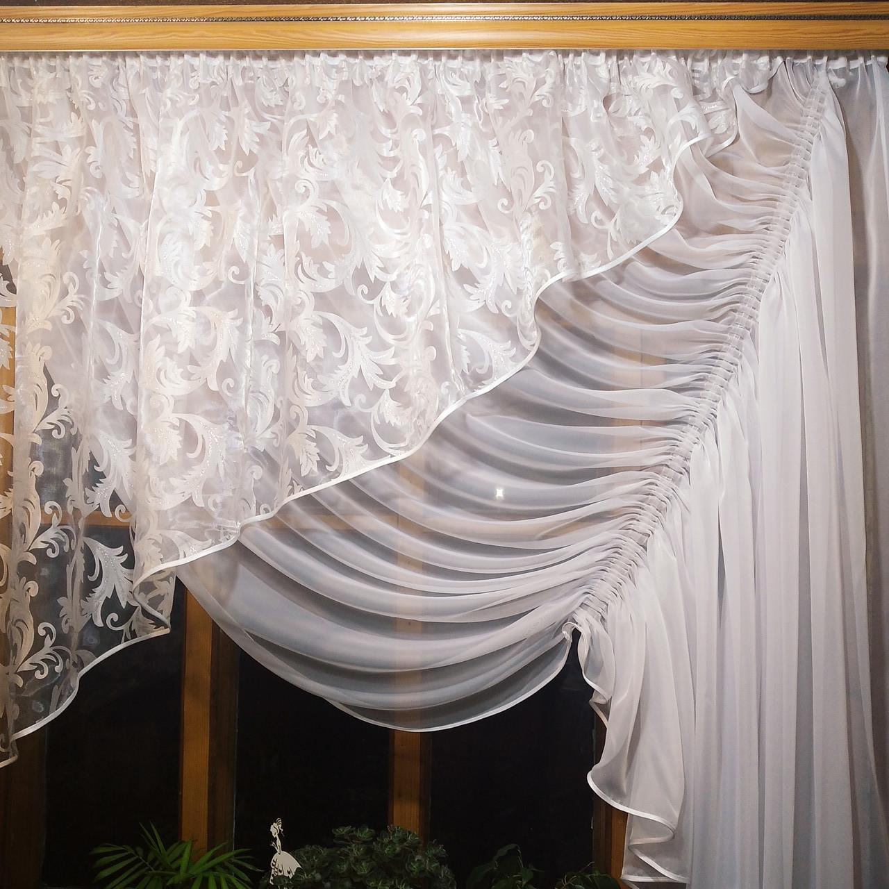Штори Камелія вензель права Білий (834327233) - фото 4 Штори Камелія вензель права Білий (834327233) - фото 4