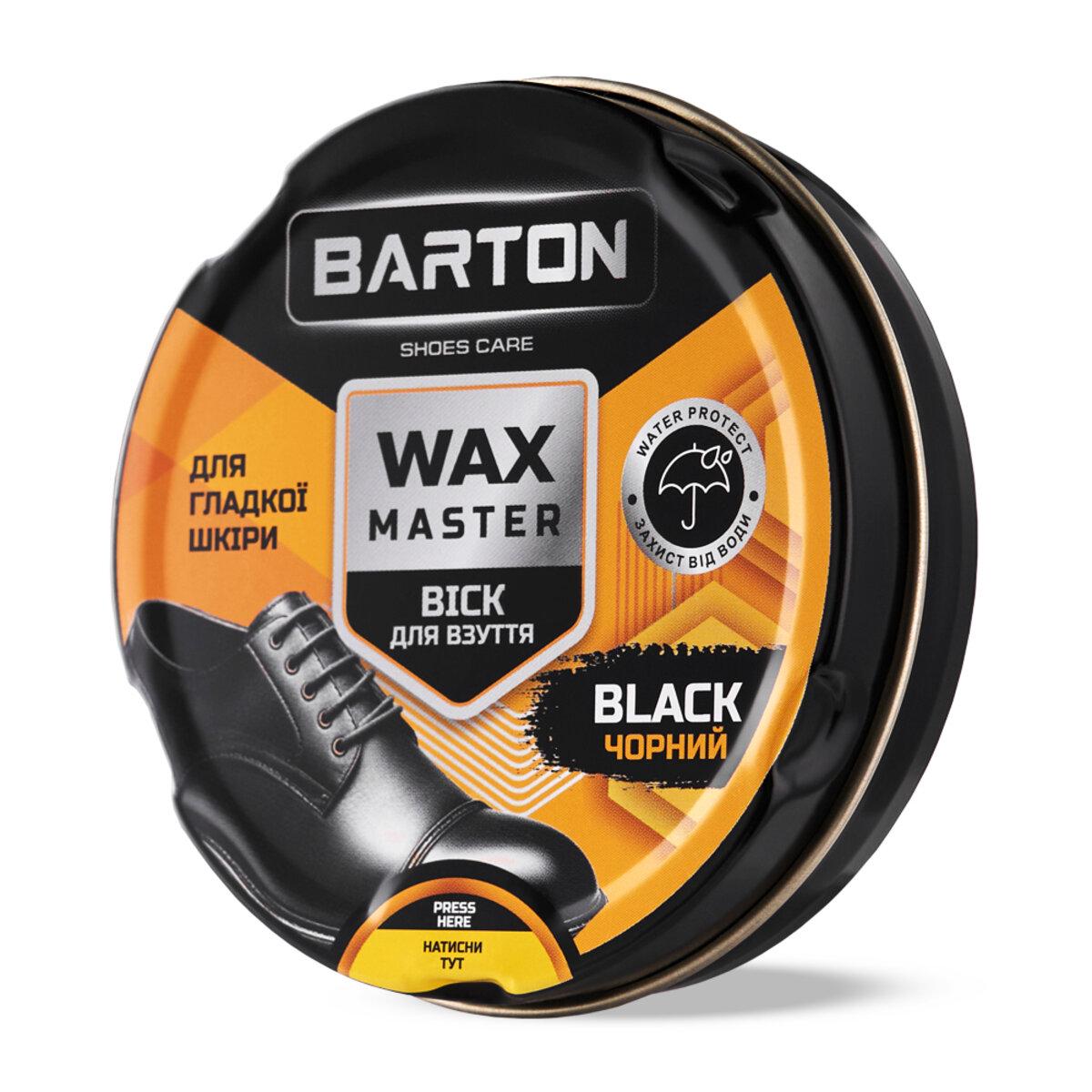Воск для обуви Barton с аппликатором Черный 75 мл Воск для обуви Barton с аппликатором Черный 75 мл