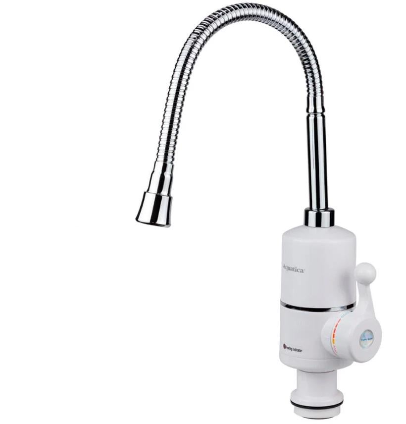 Кран-водонагрівач проточний Aquatica NZ-6B312W NZ 3,0 кВт 0,4-5 бар для кухні гусак гофрований на гайці (9797143)