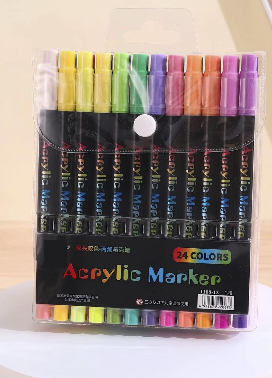 Набор маркеров акварельных AND 1188 двухсторонние 24 шт. Разноцветный (33212)