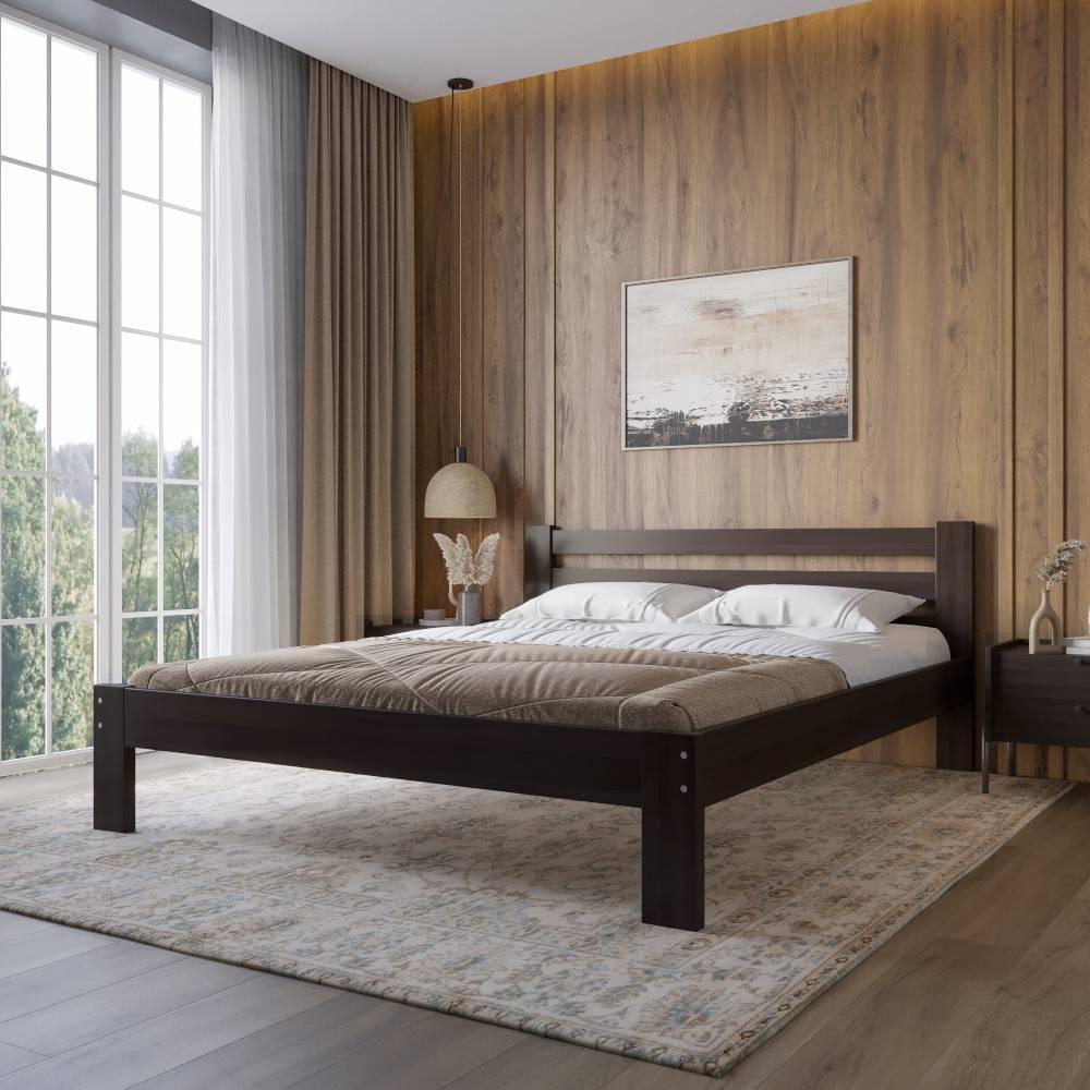 Кровать двуспальная Mebigrand Бавария деревянная 160x200 см Венге (MBG-14763)