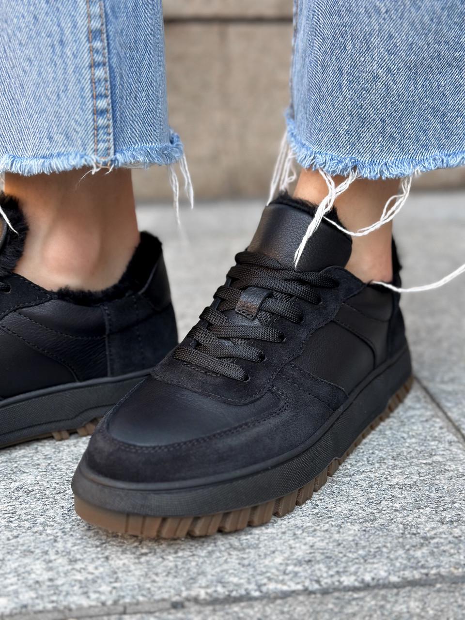 Кроссовки женские из кожи на меху р. 40 26 см Черный - фото 5 Кроссовки женские из кожи на меху р. 40 26 см Черный - фото 5