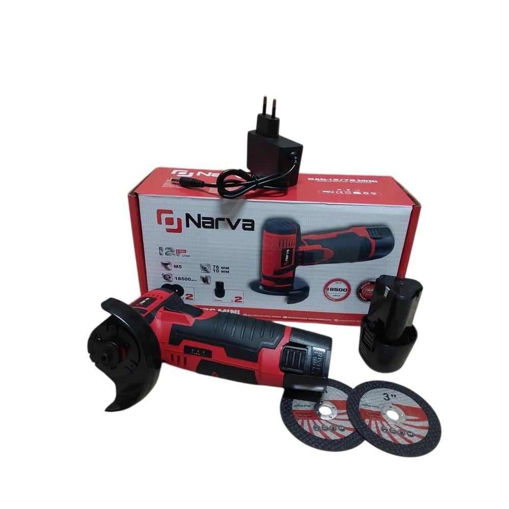 Минишлифовальная машина аккумуляторная Narva NAG-12/76 MINI 12В 76 мм (37356201)
