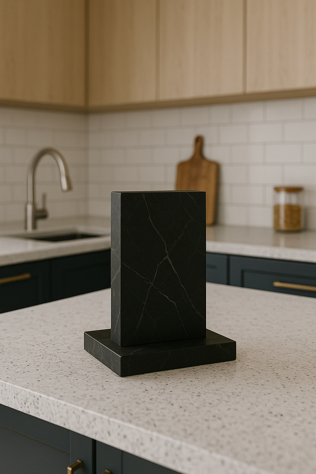 Тримач для ножів Мarkam Чорний мармуровий (24393261)