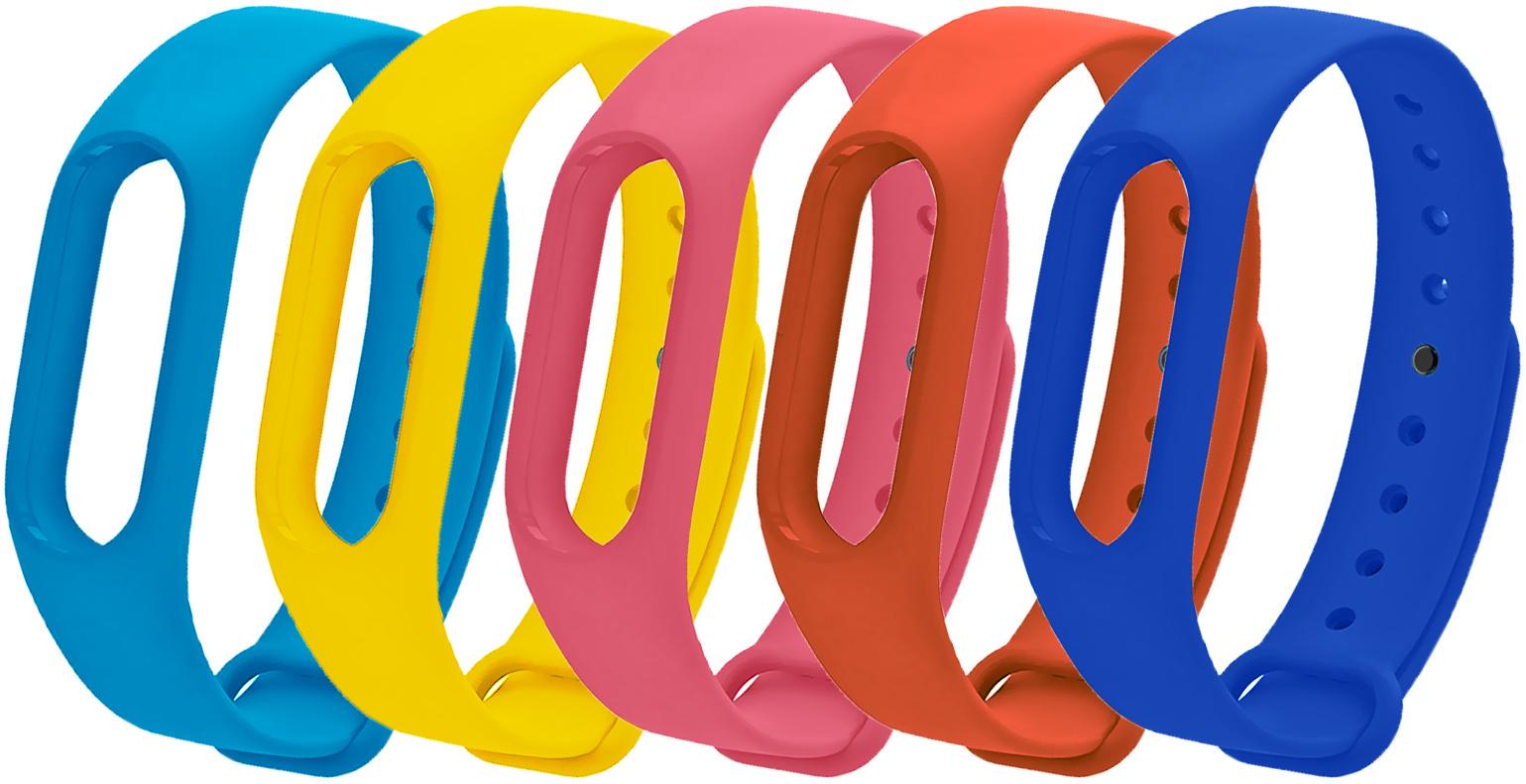 Набір ремінців MRK для Xiaomi Mi Band 2 5 шт. Blue/Yellow/Pink/Orange/Midnight blue