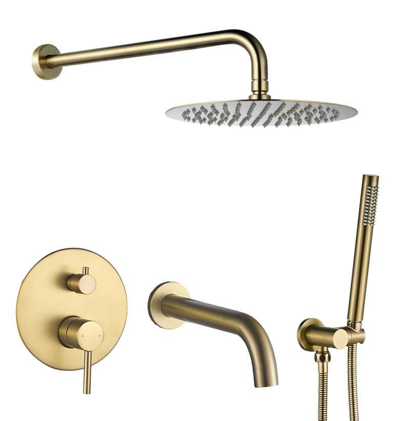 Душевая система с изливом VBI MILANO скрытого монтажа Brushed Gold (2763636545)