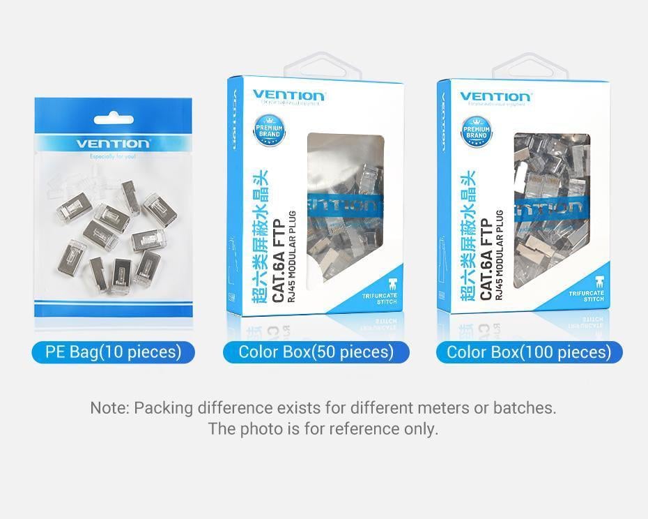 Інтернет-з'єднувачі Vention Cat.6A FTP 8P8C 10 Гбіт/с роз'єм RJ45 LAN RJ 45 Ethernet 10 шт. Сріблястий (IDFR0-10) - фото 13