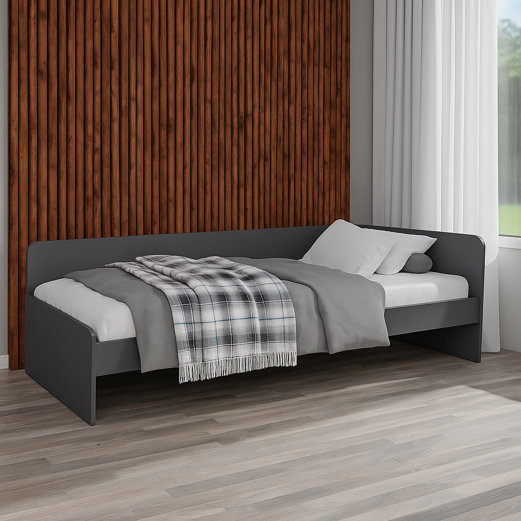 Кровать односпальная Эверест 800 сплошной щит Графитовый (е-20737.06) - фото 2