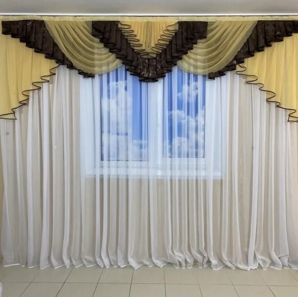 Ламбрекен блекаут/шифон с принтом 3 м Шоколадный (447) Ламбрекен блекаут/шифон с принтом 3 м Шоколадный (447)