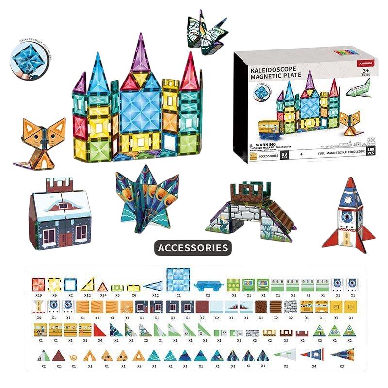 Конструктор магнітний Школа 99 деталей/інструкція/наліпки Multicolor (163319) - фото 2