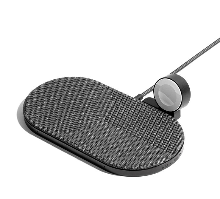 Беспроводная зарядка Native Union Drop XL Watch Wireless Charger, Fabric Slate (DROP-XL-GRY-AW-UEU)