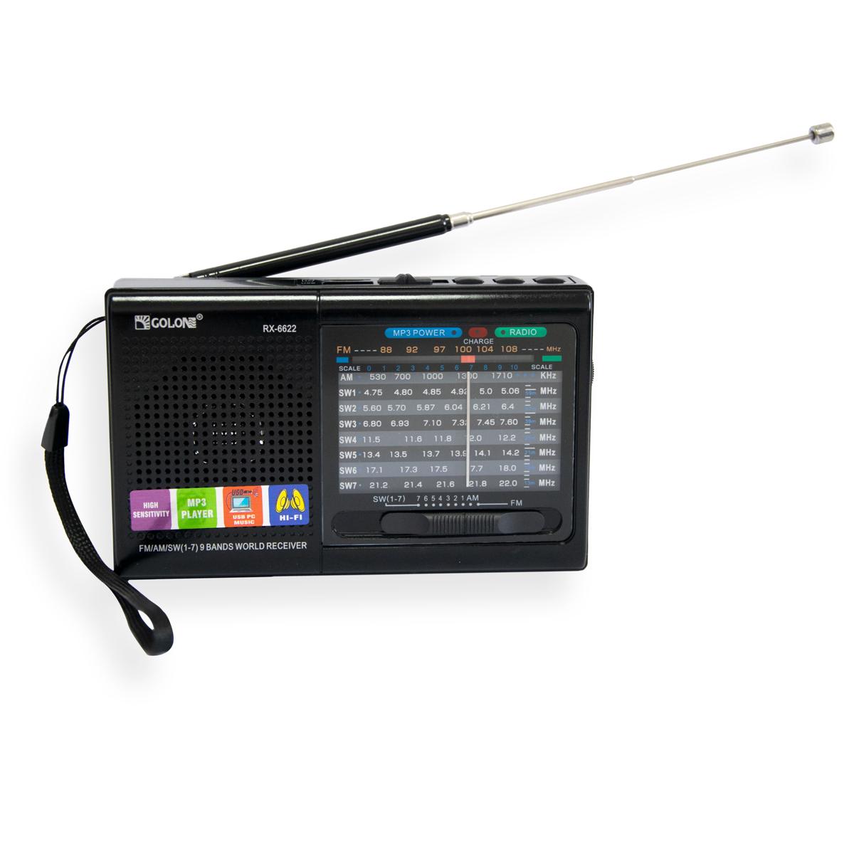 Радиоприемник-FM Golon RX-6622 с USB/TF Черный (1009219-Black)