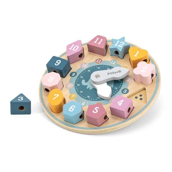 Деревянный сортер-шнуровка Viga Toys PolarB Часы (44053)