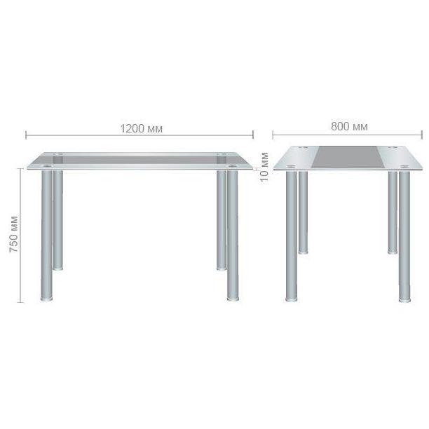 Обідній стіл AMF Аттика 750х1200х800 Сталь/Загартоване скло Чорний/Антрацит - фото 9 Обідній стіл AMF Аттика 750х1200х800 Сталь/Загартоване скло Чорний/Антрацит - фото 9