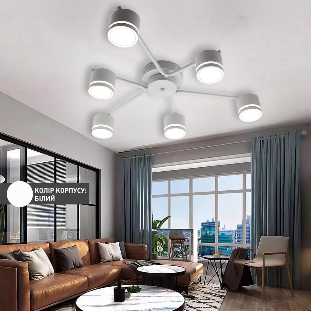 Люстра ESLLSE GELA 6R 750x130 мм на 6 ламп GX53 Белый (10520) - фото 7