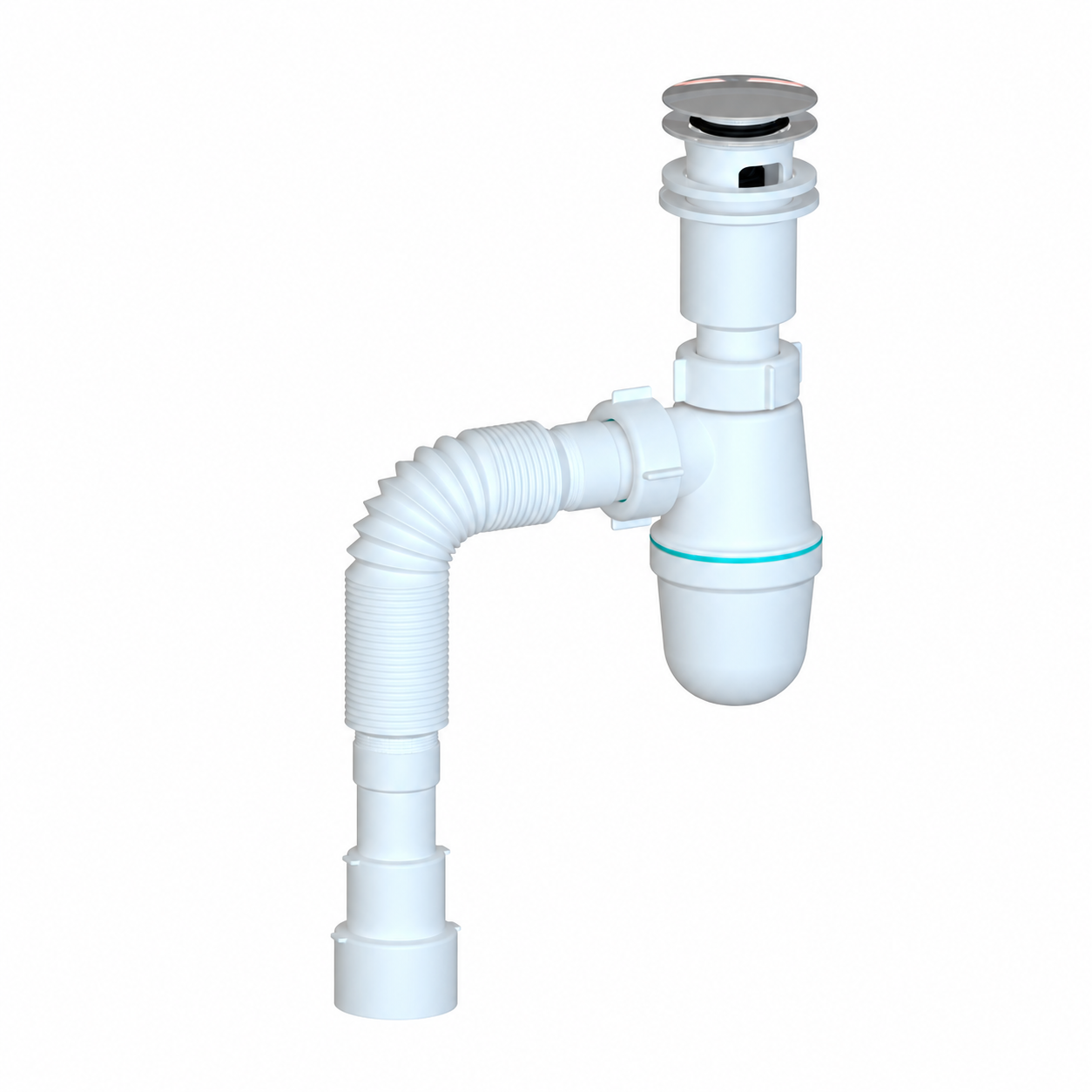 Сифон SoloPlast Т0516 с клик-клак пробкой для мойки и умывальника (2519300585)