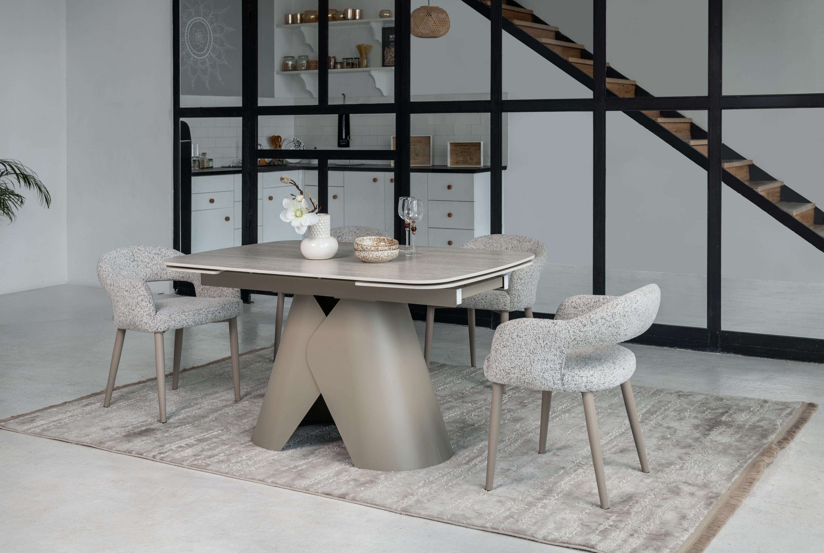 Стіл обідній розсувний Vetro Mebel Паріс 1400- 2000x900x760 мм Крема марфіль/Бежевий (TМL-997-1) - фото 5 Стіл обідній розсувний Vetro Mebel Паріс 1400- 2000x900x760 мм Крема марфіль/Бежевий (TМL-997-1) - фото 5