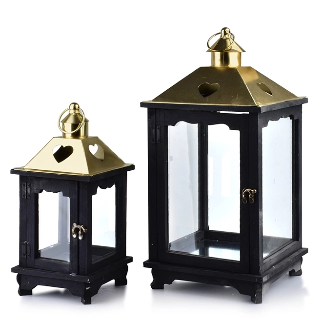 Комплект деревянных фонарей Levi Gold HTO1843 2 шт. (35257)