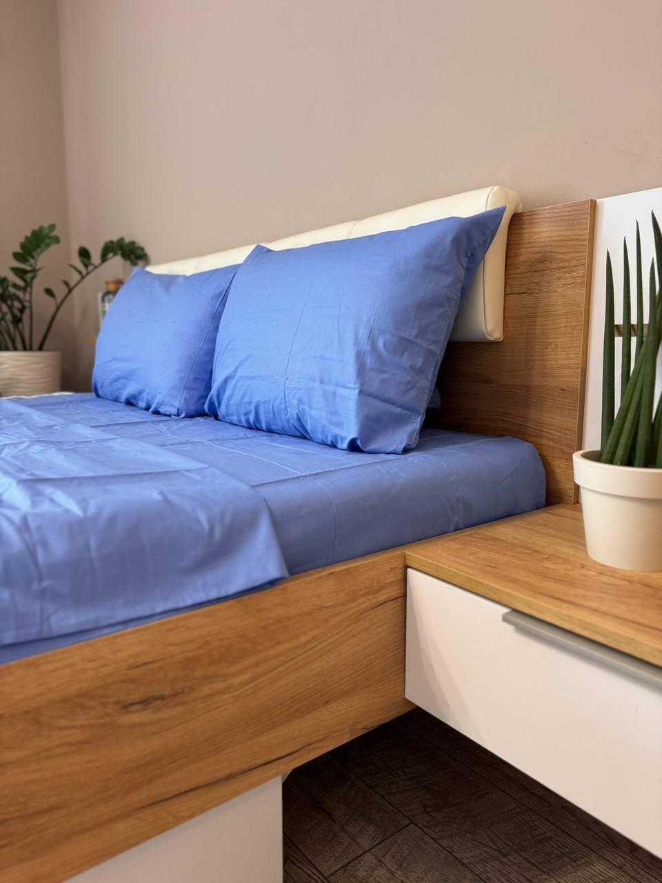 Постільна білизна сатин євро 200х220 см наволочки 70х70 см 2 шт. Синій (Д-Al-satin-002-03) - фото 4 Постільна білизна сатин євро 200х220 см наволочки 70х70 см 2 шт. Синій (Д-Al-satin-002-03) - фото 4