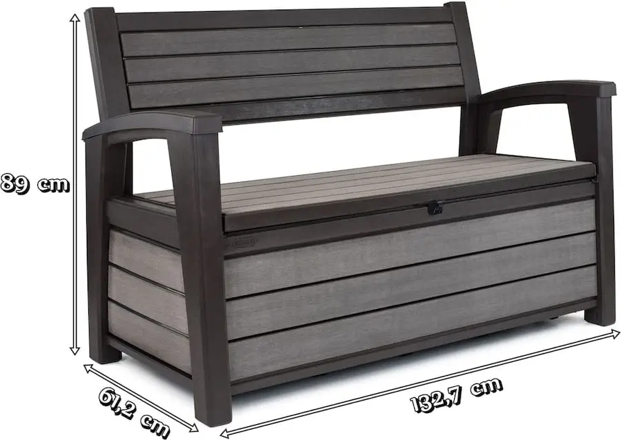 Скамейка-ящик садовая для хранения Hudson Storage Bench двухместная 227 л Коричневый (CNT00008788) - фото 4