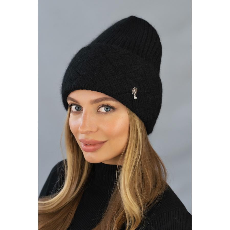 Жапка женская из шерсти кролика Braxton 7226 one size Черный