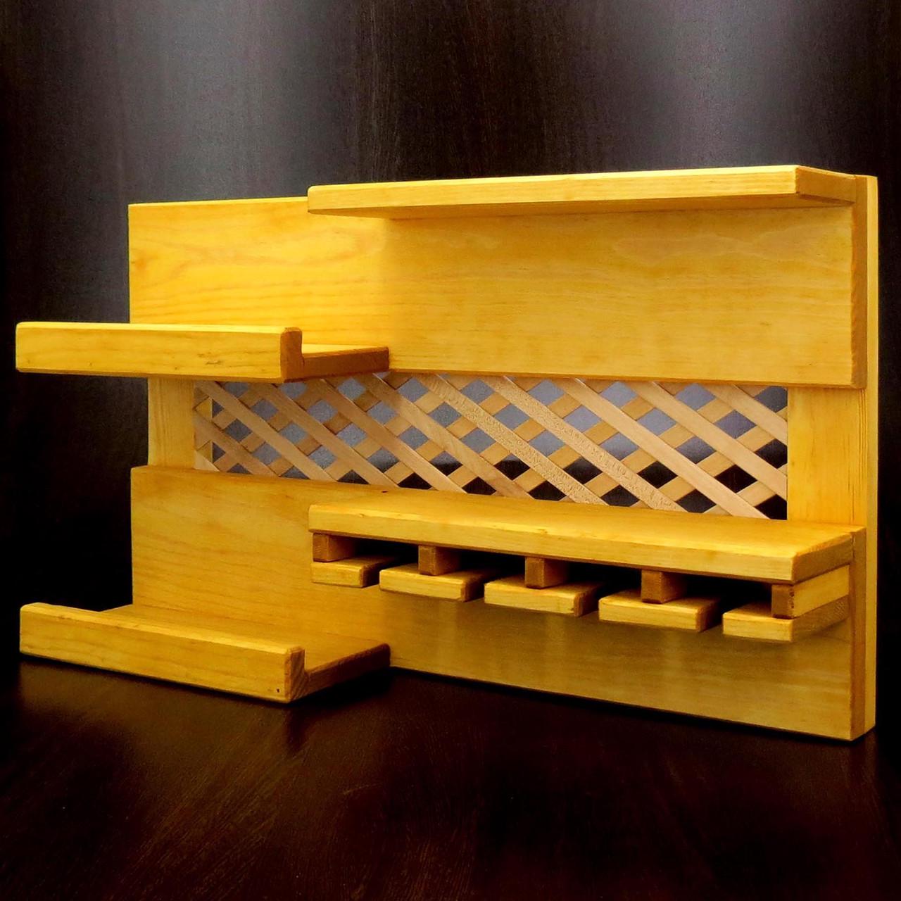 Полка для вина настенная из дерева Тояма Карри (ПНК-001203)