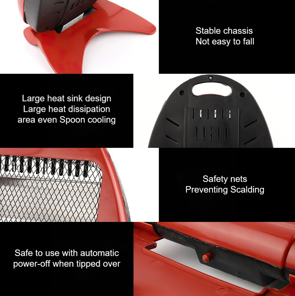 Электрический напольный обогреватель GR90D кварцевый 2 режима Красный (30653010) - фото 3