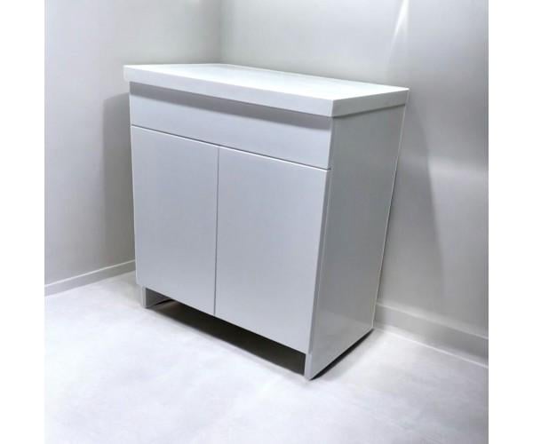 Тумба со столешницей для ванной комнаты пластиковая напольная 70 см (2336)