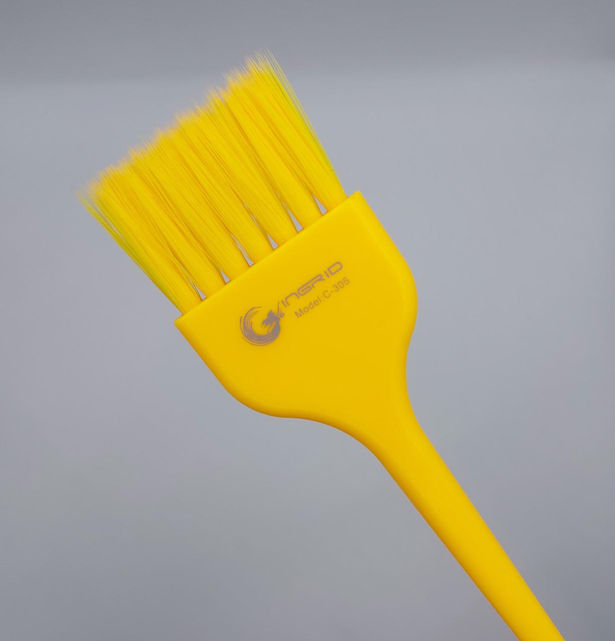 Кисточка для окрашивания волос INGRID C-305 Rainbow моноволокно 46х220 мм L Желтый (1453071407) - фото 5