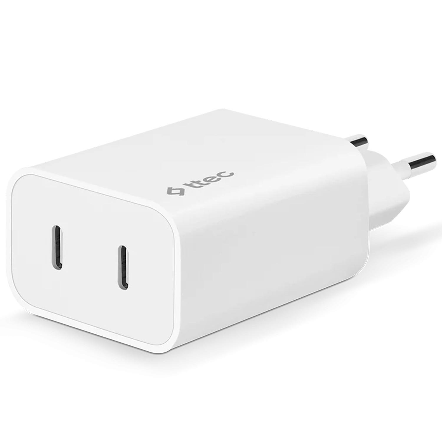 Зарядний пристрій мережевий Ttec SmartCharger Duo USB-C PD 40W White (2SCS27B)