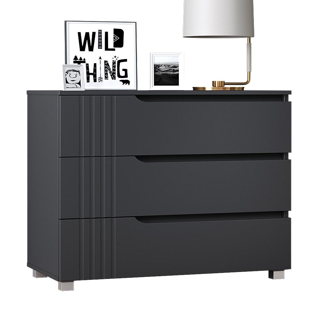 Комод DiPortes Портленд К-30 МДФ 100/76/40 см Антрацит/Графит (01162) - фото 2 Комод DiPortes Портленд К-30 МДФ 100/76/40 см Антрацит/Графит (01162) - фото 2