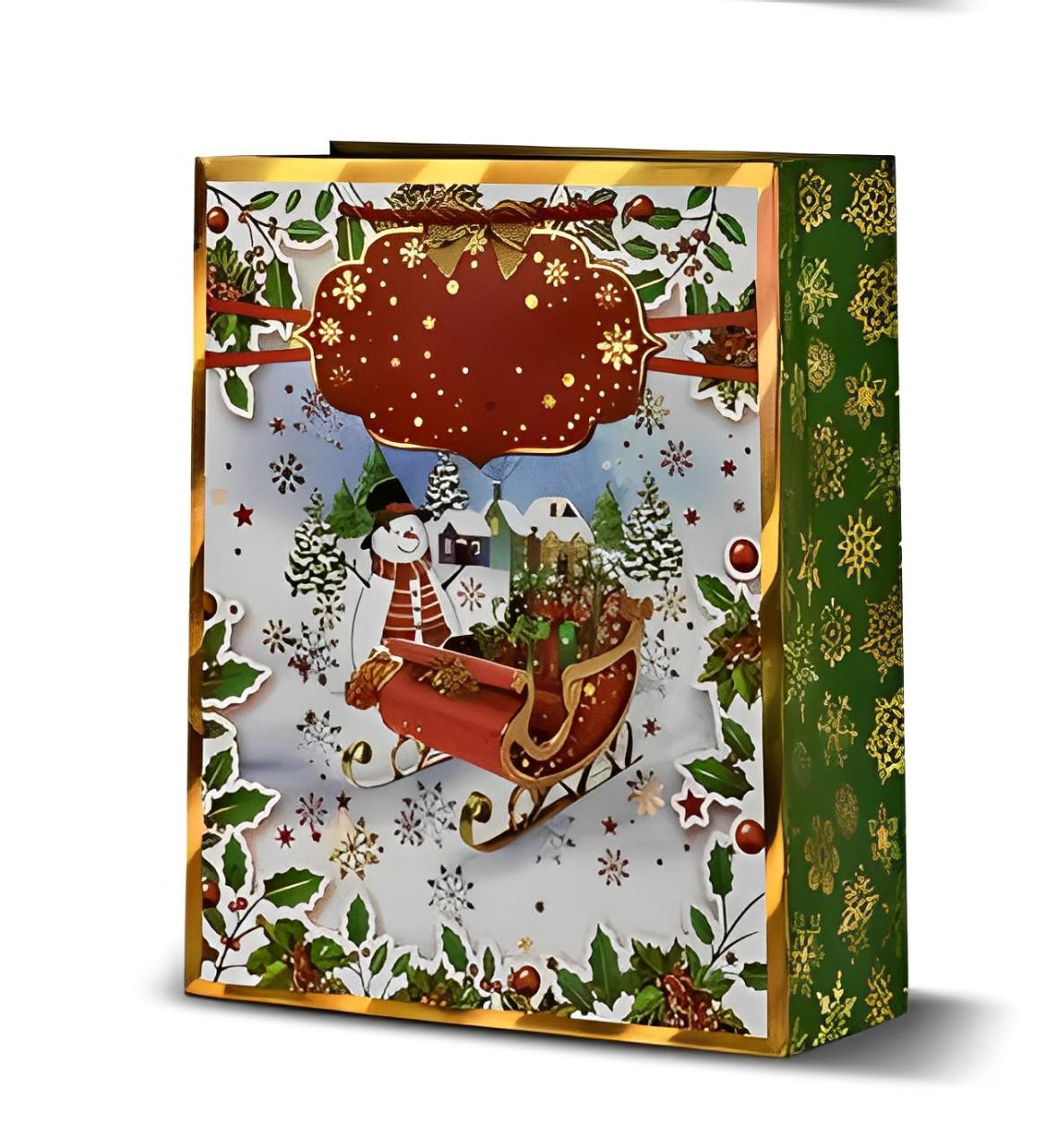 Подарочный пакет с ручками Stenson New Year's Eve 18х23х8 см Разноцветный (R33024-S)