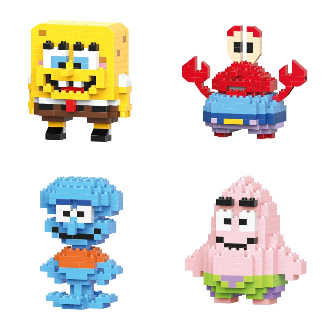 Конструктор-фигурка BRICKS SpongeBob SquarePants Губка Боб/Мистер Крабс/Сквидвард/Патрик Стар 4 шт. (2793517262)