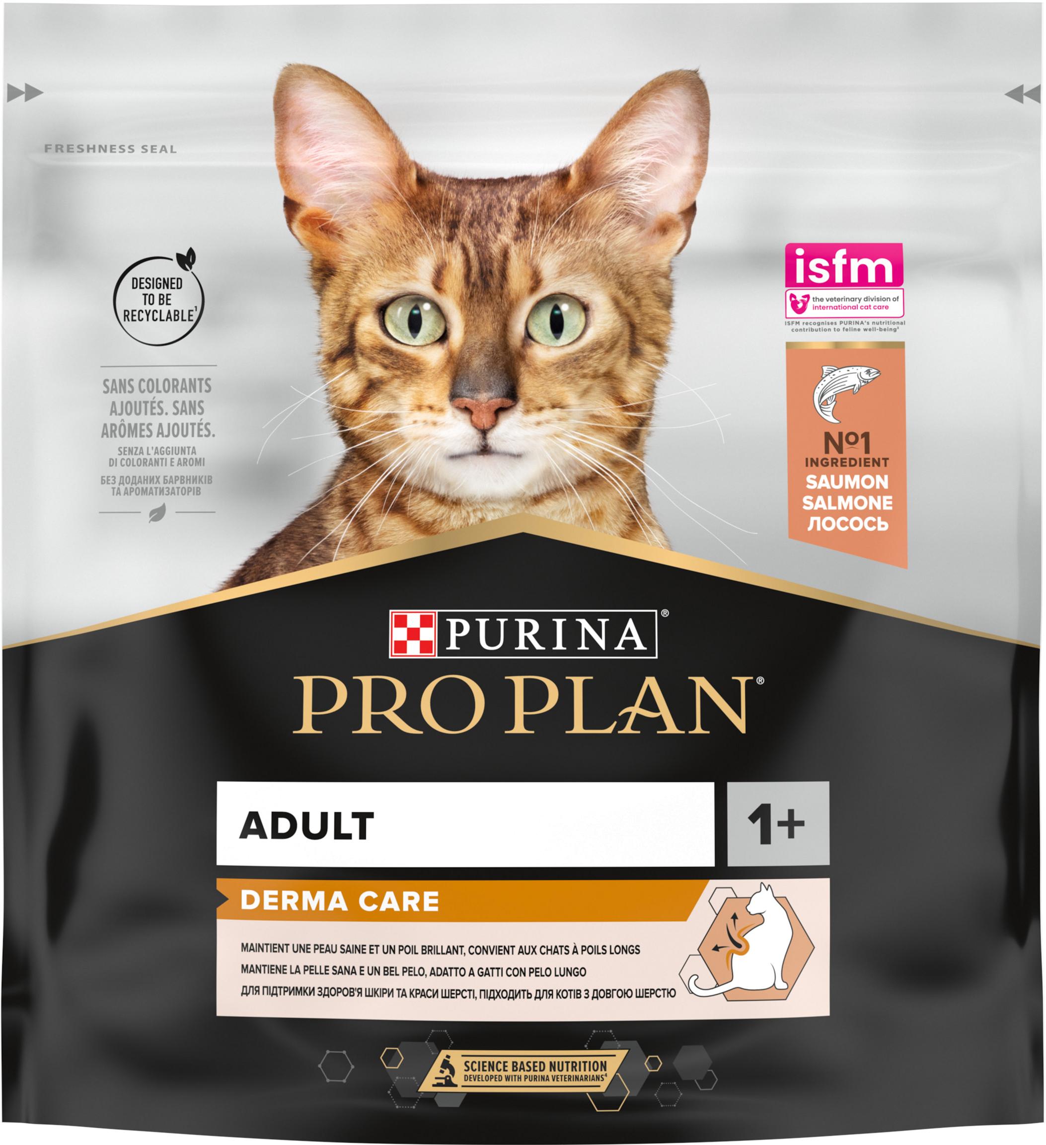 Сухой корм для котов с чувствительной кожей Purina Pro Plan Derma Care с лососем 400 г (7613036544962)