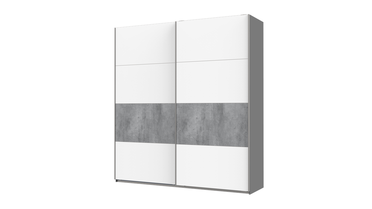 Шафа купе Doros G-Caiser 2 ДСП/4 частини 220х60х240 см Антрацит/Білий/Бетон (42001013)