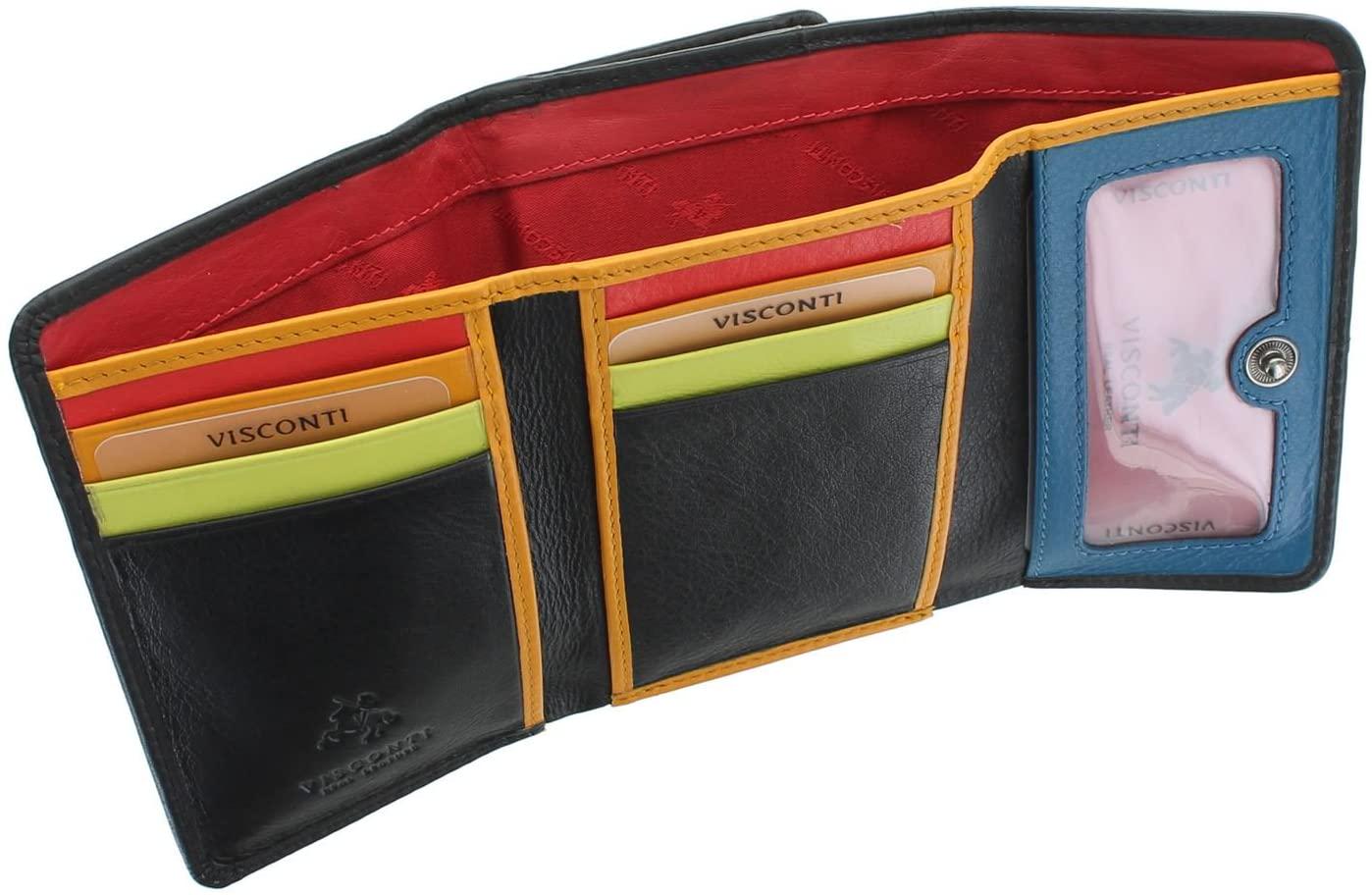 Кошелек женский кожаный Visconti STR3 Halki c RFID Black Multi - фото 3