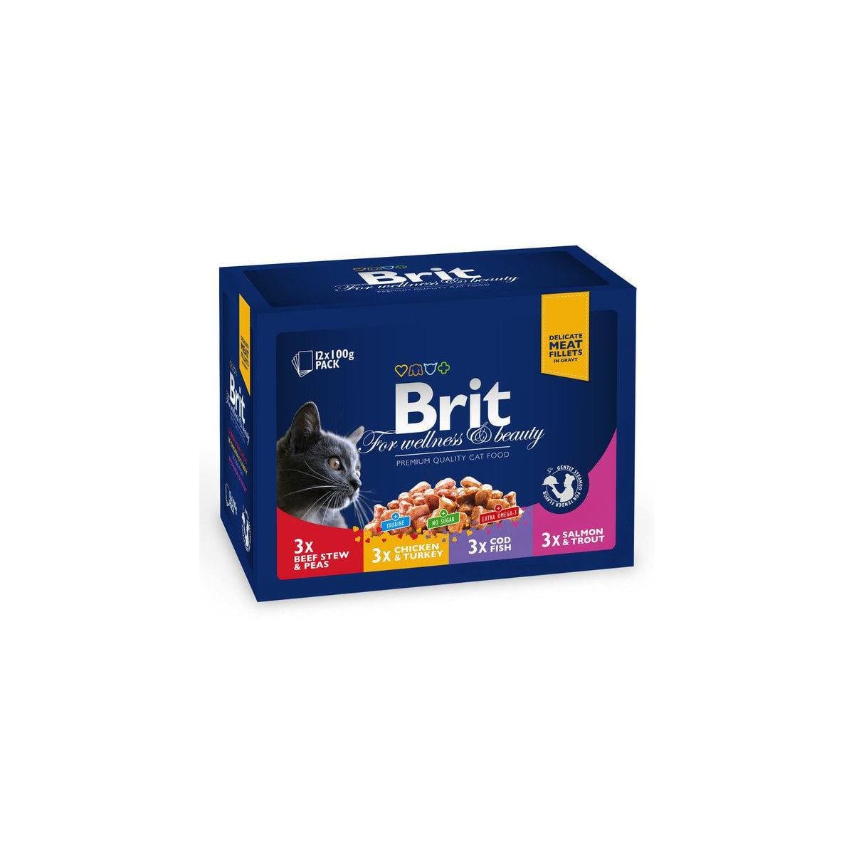 Корм влажный для кошек Brit Premium Cat pouch 4 вкуса 100 г 12 шт (8595602506255) Корм влажный для кошек Brit Premium Cat pouch 4 вкуса 100 г 12 шт (8595602506255)