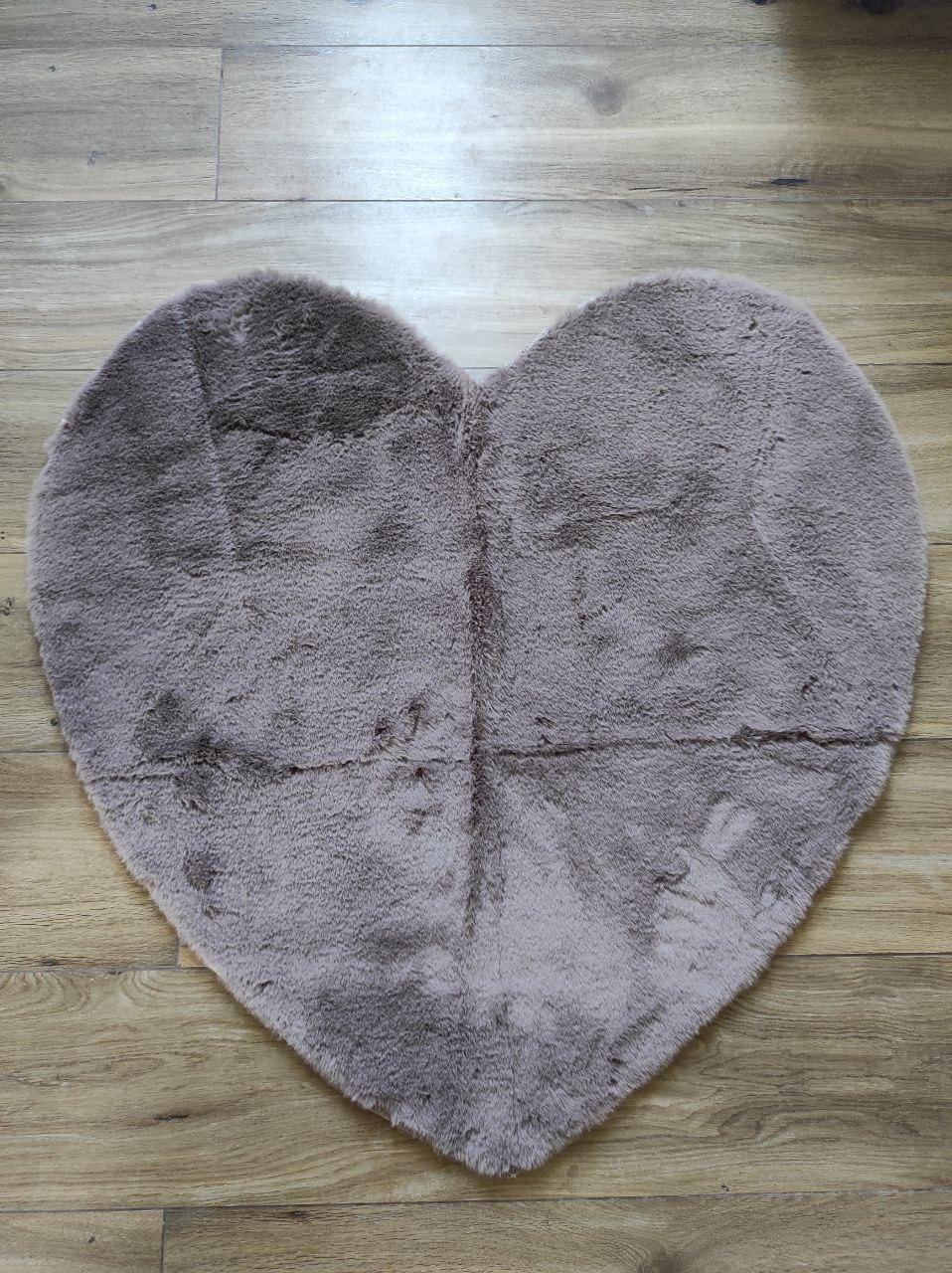 Коврик плюшевый 90х90 см Капучино (Д-serdce2-003)