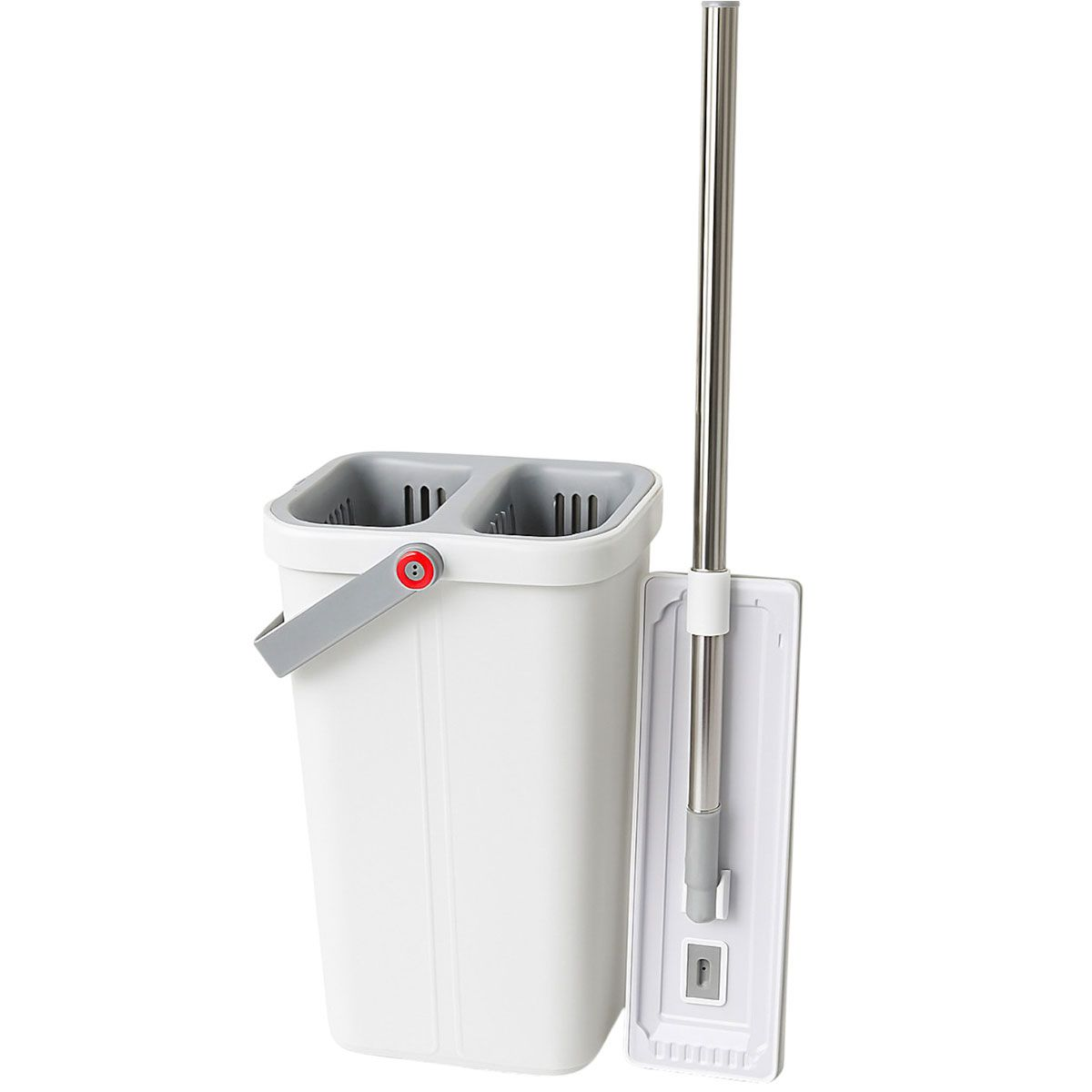 Набор для уборки с плоской шваброй и двухсекционным ведром с отжимом насадка из микрофибры (HP-35015-19) - фото 2 Набор для уборки с плоской шваброй и двухсекционным ведром с отжимом насадка из микрофибры (HP-35015-19) - фото 2